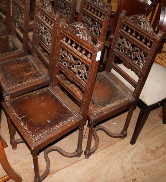 8 Flemish oak dining chairs(-)